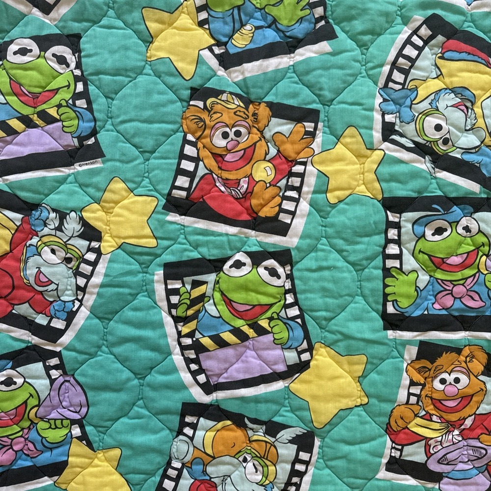 VTG Dundee Muppet Babies Baby Blanket Crib Quilt Jim Henson 53x41 USA MADE‎ RARE